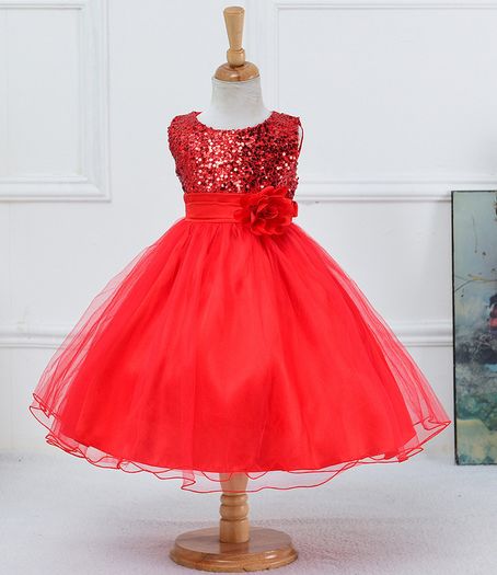 New Girls Sequinned Dress Flower Sash Sleeveless Formal Party Wedding Bridesmaid Sz 7-8yrs