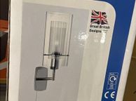 main image for ad Satin Silver Chrome Wall Light Clear Glass
