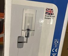 Satin Silver Chrome Wall Light Clear Glass