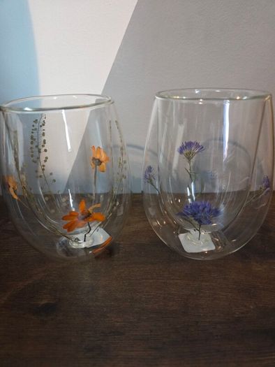 Botanical dried flower tray and tumbler