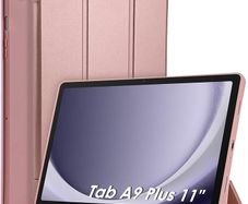 For Samsung Galaxy Tab A9 Plus SM-X210 Ultra Slim Tri Fold Wallet Case Rose Gold