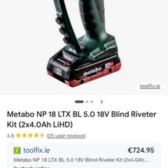 Metabo cordless rivet gun with 5.5