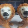 Pair Staffordshire Standing Lions Image 7
