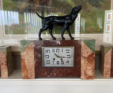 French Art Deco 3-Piece Clock