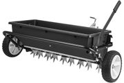 Tow Behind Lawn Spreader with Aeration Spikes, 0.81m Spreading Width, Broadcast Spreader with Universal Hitch, Garden Seeder &amp; Soil Aerator with 100lbs Capacity &amp; 10 in Tires for ATVs UTVs