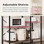 Microwave Oven Rack, 90cm Large Microwave Oven Kitchen Rack with 2 Height-Adjustable and Removable Shelves, High Load-Bearing Design, Drawers, 10 S-Hooks, Kitchen Shelf, Kitchen Storage Image 3