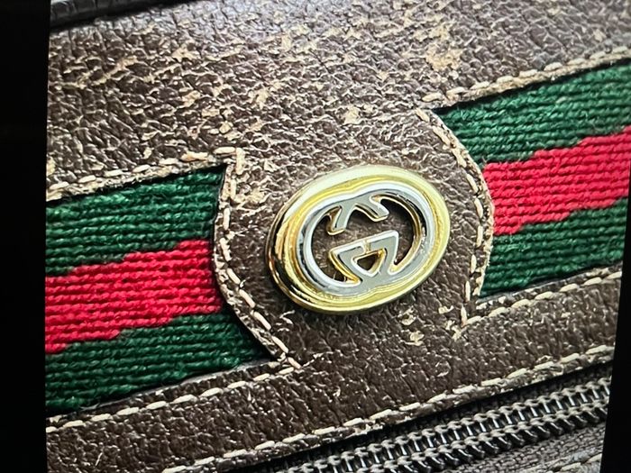 Gucci GG Supreme Canvas Shoulder Bag with Web Stripe and Interlocking G