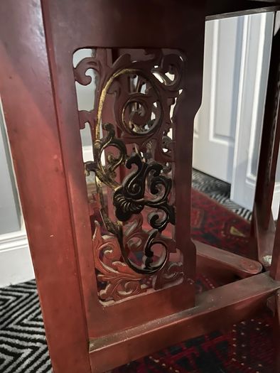 Large Antique Chinese Red Lacquer & Gilt Coffee Table