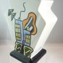 Lorna Bailey "Bauhaus" Design Vase. Hand Painted Signed Studio Pottery, 15cm tall. Image 4