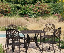 5 Piece Bistro Set Cast Aluminium Bronze