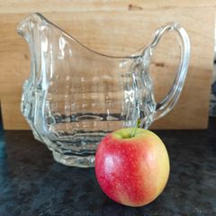 Large Pressed Heavy Glass Pitcher Jug.