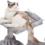 Cat Tree with Sisal Scratching Posts, Multi-Level Cat Tower, Cat climbing frame with large platform, basket, Light Grey Image 6