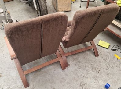 Two Bentwood lounge chair