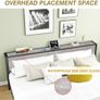 Metal King Size Bed Frame with Storage Wooden Headboard Image 6