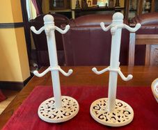 Kitchen Craft Traditional style cast iron  cream mug tree stand . Height is 35.5 cm. 2 available .Pricing them individually and can sell individually