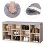 10 Pairs Shoe Storage Bench Shoe Rack Natural/Grey Image 6