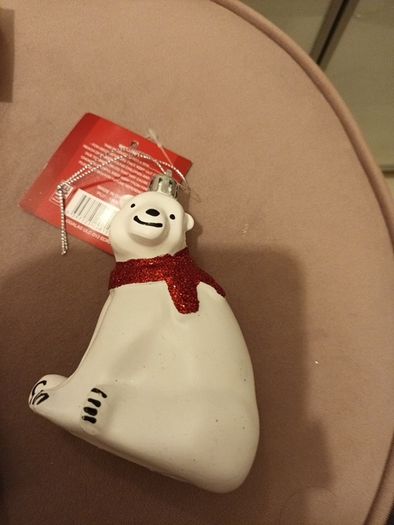 3 x christmas baubles with tags