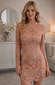 Elegant Sequin Mini Dress, Size M/L
