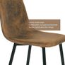 Set of 6, Upholstered Kitchen & Dining Room Chairs with Comfortable Padded Seat (Faux Suede, Brown) Image 5