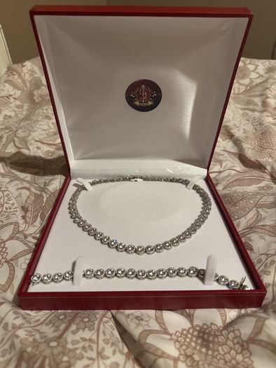 Cut price Tennis chain and matching bracelet set