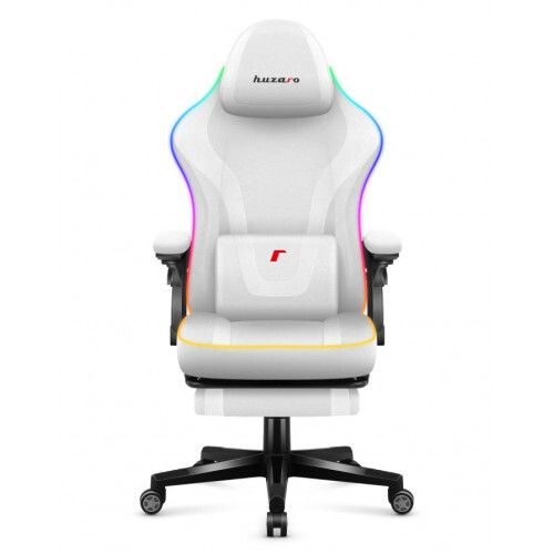 Huzaro Force 4.6 White Mesh RGB Smart Gaming Chair with Footrest - Bluetooth App & Remote Control