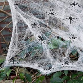 Halloween Spider Web Decoration, 100g Stretchable Cobwebs with 30 Realistic Fake Spiders - Perfect for Indoor/Outdoor, Garden, Garage & Haunted House Parties - Create a Chilling Atmosphere