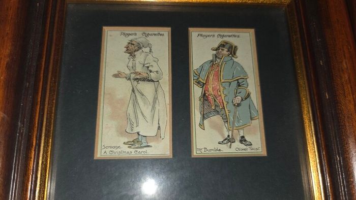 Set of 3 Framed Vintage Players John player Cards Dickens Characters by Kyd