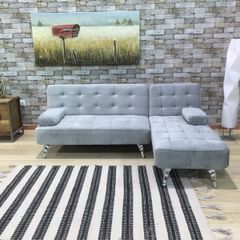 Grey Velvet Nordic Comfort Chaise Sofa, 198cm