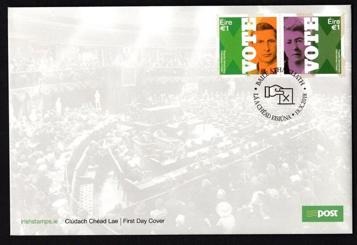 2018 Ireland Popular Democracy Commemorative Stamp An Post First Day Cover (FDC)