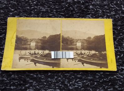 Antique Stereoview of - Brickeen Bridge - Lakes of Killarney