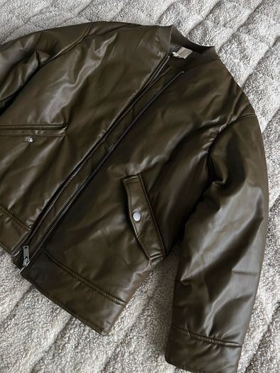 H&M Leather Bomber Jacket