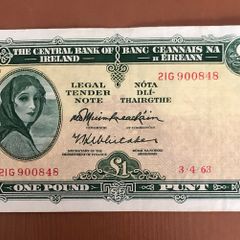 Irish One Pound Lavery Note