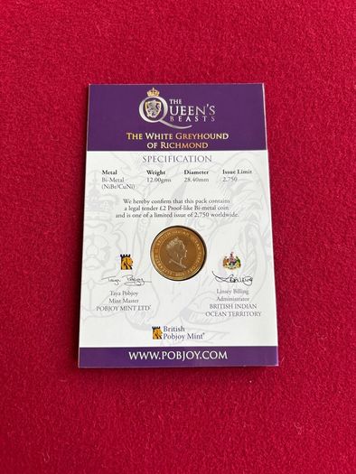 Queens Beasts The White Greyhound Of Richmond 2 Pound Coin