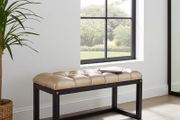 Velvet Wooden Bench 100x40cm Natural Alder Frame