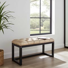 Velvet Wooden Bench 100x40cm Natural Alder Frame