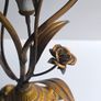 Antique 1930s French Botanical Gilt Metal & Porcelain Candelabra Image 7