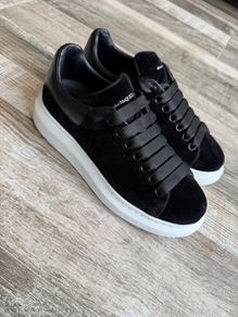 Black velvet oversized Alexander McQueens