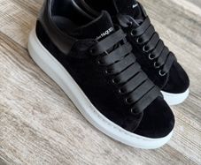 Black velvet oversized Alexander McQueens