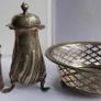 Antique Sterling Silver Salt & Pepper Shakers with bowl 80,00g Image 5