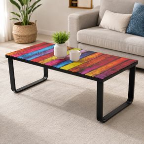 Coffee Table Rainbow print on top with black frame