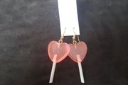 pink heart lollipop earrings