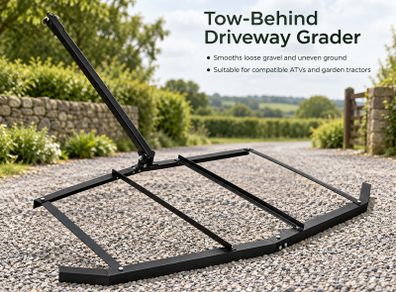 6ft Tow Behind Drag Harrow for ATV Tractor and Driveway Levelling