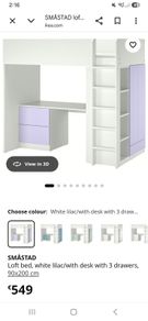 Bunk bed with desk and storage