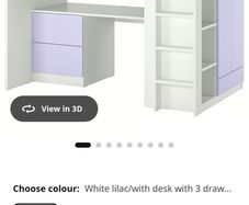 Bunk bed with desk and storage