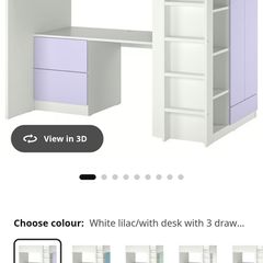 Bunk bed with desk and storage