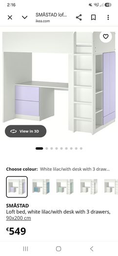 Bunk bed with desk and storage