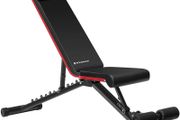 Weight Bench, Folding, Reclining Seat Back, Height Adjustable Seat, No Assembly Required, for Home Training with 1 Headrest, Weight Exercises Black/Red