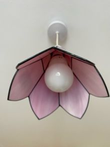 Art Deco style pink petal lampshade