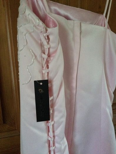 Baby pink dress.