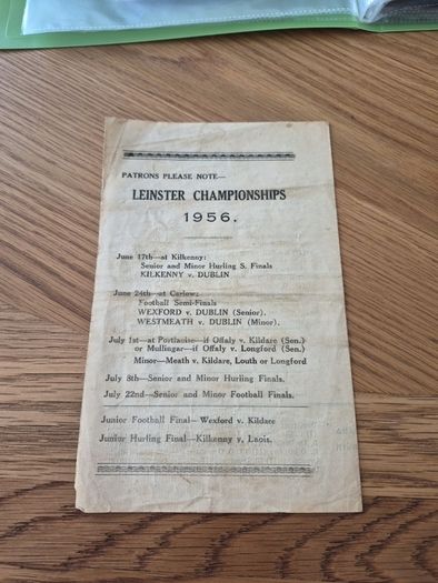 1956 wexford v laois leinster hurling